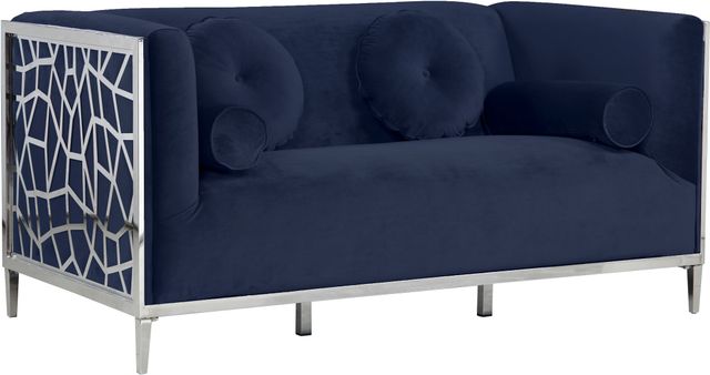 Meridian Furniture Opal Navy Velvet Loveseat-0