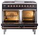 Ilve® Nostalgie II Noblesse 40'' Glossy Black Pro Style Dual Fuel Range with Copper Trim-2