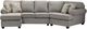 Decor-Rest® Furniture LTD 2541 2-Piece Kudo Sand Sectional with Pillows-3