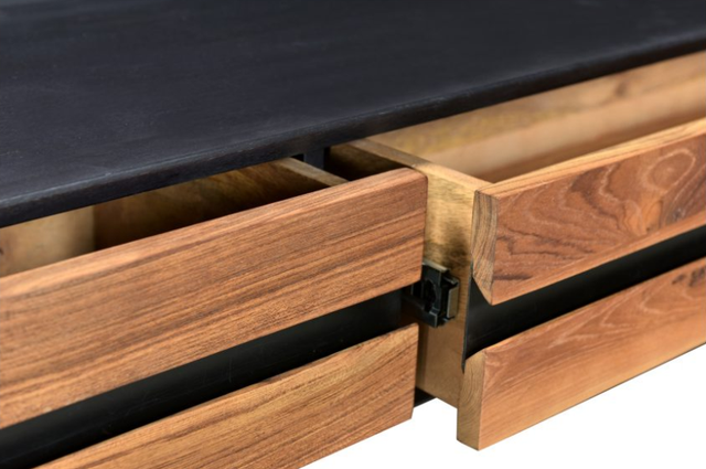 Moe's Home Collection Vienna Brown Coffee Table with Black Metal Base-2