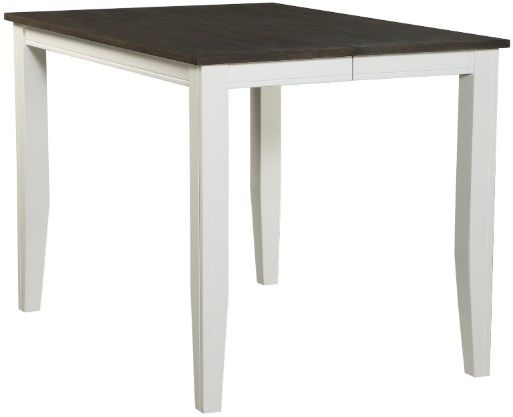 American Wholesale Furniture Gray Pub Height Table with White Base-1