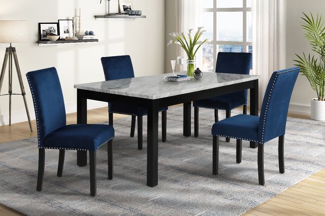 New Classic® Home Furnishings Celeste Blue/Espresso Dining Chair-1