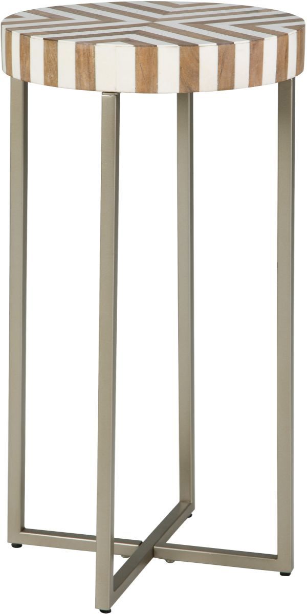 Signature Design by Ashley® Cartley Light Brown Accent Table with Champagne Base-0