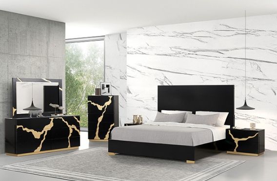 Furniture of America® Goldsberg Black King Panel Bed-1