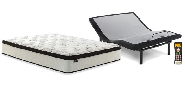 Sierra Sleep® by Ashley® Chime 2-Piece 12" Hybrid and Best Adjustable Base California King Mattress Set-0