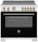 Bertazzoni Master Series 36" Fingerprint Resistant Nero Matt Pro Style Induction Range with Gold Accents-0