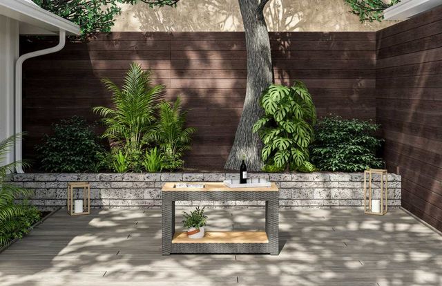 homestyles® Boca Raton Brown Outdoor Sofa Table with Removable Top -3