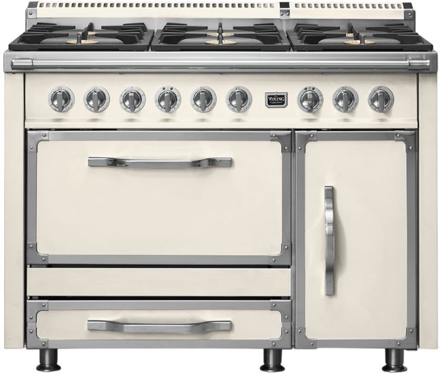 Viking® Tuscany 48" Pure White Pro Style Dual Fuel Range-0