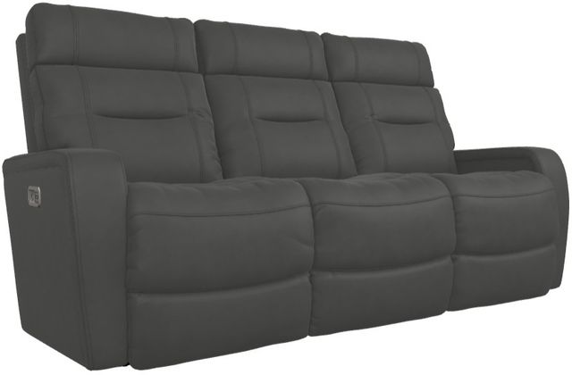 La-Z-Boy® Baron Blue Grey Leather Power Wall Reclining Sofa with Headrest and Lumbar-0