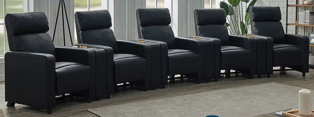 Coaster® Toohey 9-Piece Black Home Theater Seating Set-0