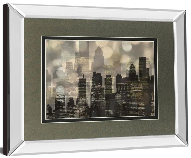 Classy Art City Lights by Katrina Craven Mirror Framed Wall Art-1