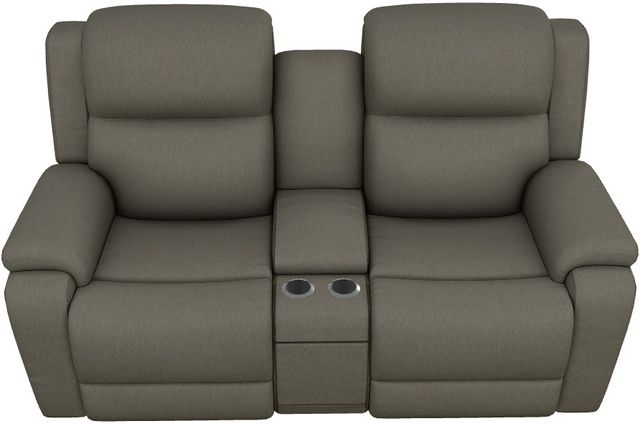 La-Z-Boy® Dorian Smoke Manual Reclining Loveseat with Console-4