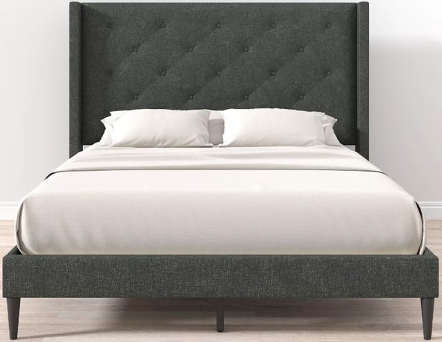American Wholesale Furniture Carrington Gray Queen Upholstered Bed-0