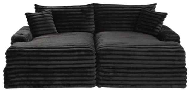 Furniture of America® Tavedestrand Black Double Chaise Sofa-2