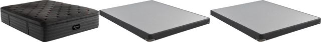 Beautyrest Black® C-Class Innerspring Pillow Top Plush King Mattress and Low Profile Foundation-1