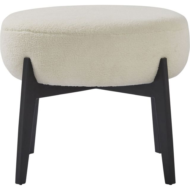 Renwil® Micha White Sherpa Stool-2
