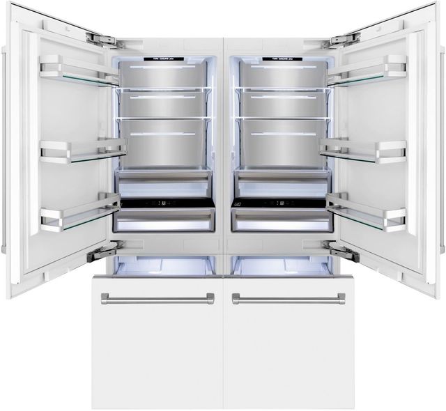 ZLINE 60" 32.2 Cu. Ft. White Matte Built-In French Door Refrigerator-1