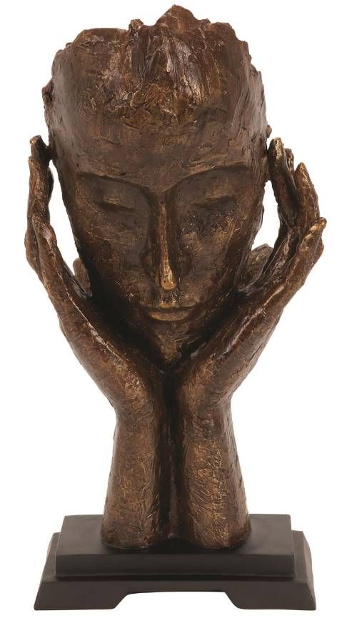 Deco Marche Brown Mask Thinker Sculpture-0
