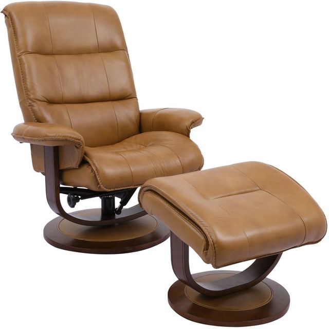 Parker House® Knight 2-Piece Butterscotch Manual Reclining Swivel Chair and Ottoman Set-0
