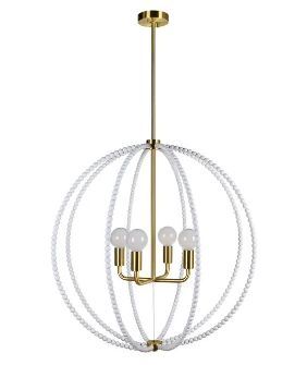 Renwil® Basil Brass/White Chandelier Lighting-0