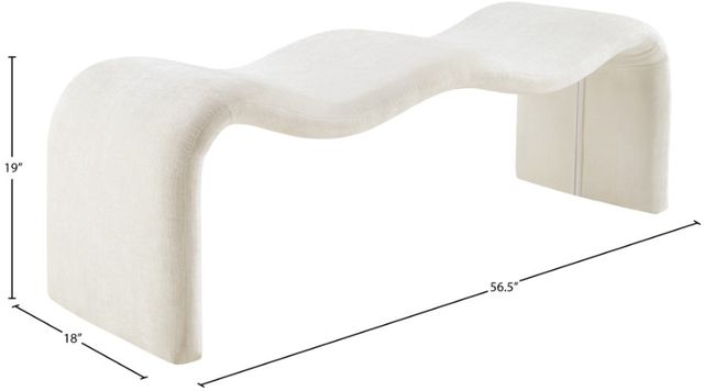 Meridian Furniture Willow Cream Bench-3