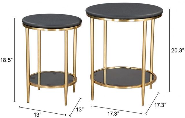 Zuo® Modern Koper 2-Piece Black/Gold Coffee Table Set-3