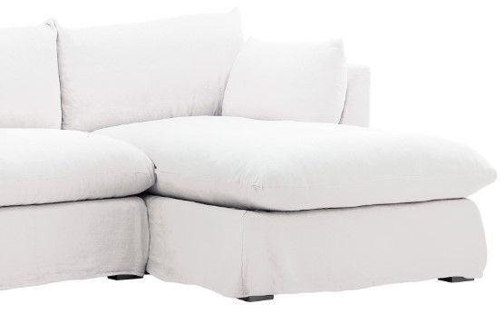 Dovetail Furniture Otis 2-Piece Easton White Right-Arm Facing Sofa Sectional and Chaise-1
