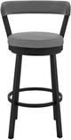 Armen Living Bryant Gray/Matte Black Swivel Bar Stool-3