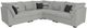 Corinthian Furniture Gabriel 5-Piece Gray Curved Sectional-0