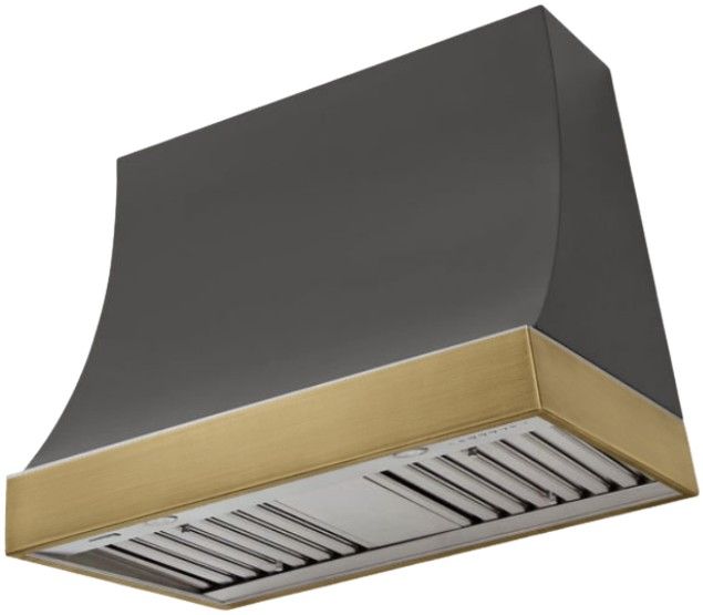 AGA Marquee 36" Slate Wall Mounted Range Hood with Antique Brass Trim-0