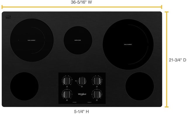 Whirlpool® 36" Black Electric Cooktop-1