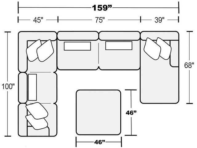 Jackson Furniture Logan 4-Piece Gray Right Side Facing U-Shape Chaise Sectional-6