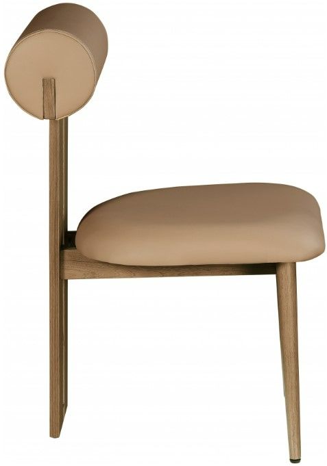 Meridian Furniture Dario Tan/Walnut Vegan Leather Dining Chair-2