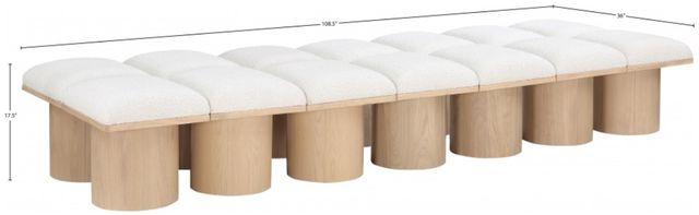 Meridian Furniture Pavilion 14-Piece Cream/Natural 109" Modular Bench Set-3