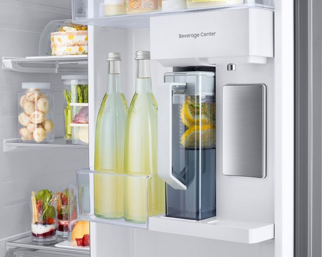 Samsung Bespoke 36 in. 28.0 Cu. Ft. White Glass Side-by-Side Refrigerator-2