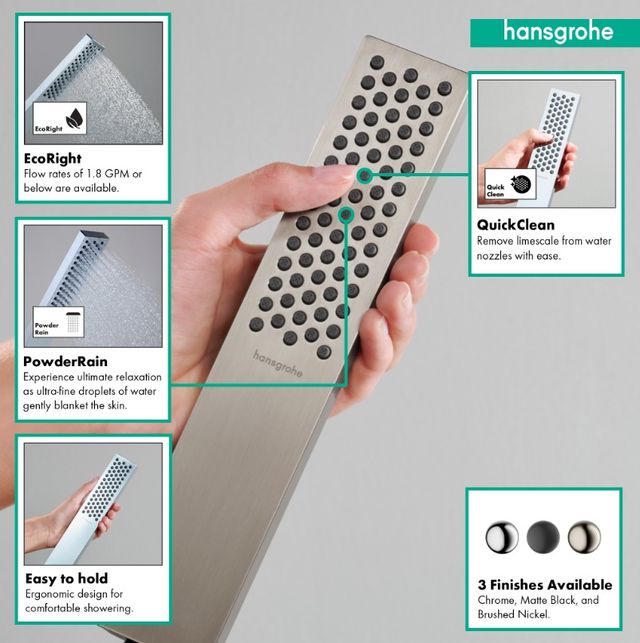 Hansgrohe Pulsify E Brushed Nickel Baton Handshower-2