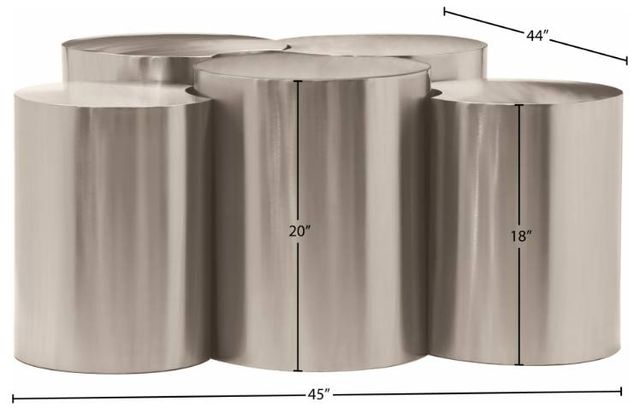 Meridian Furniture Dimple 5-Piece Silver Modular Nesting Coffee Table Set-3