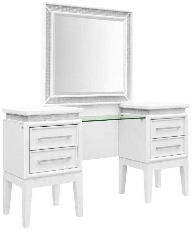 Liberty Furniture Reflections Pearl White Vanity Table-0