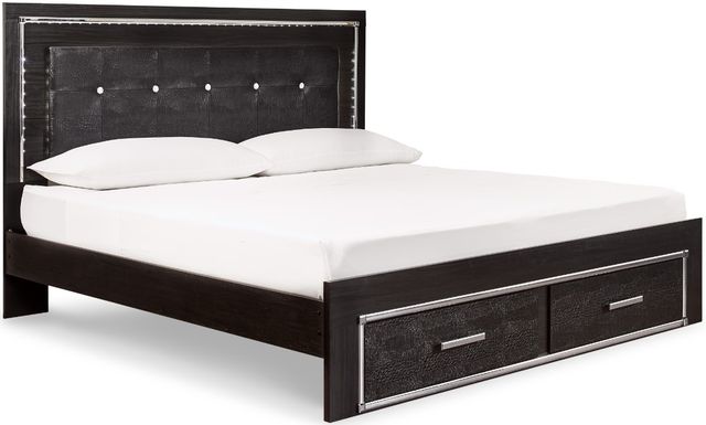 Signature Design by Ashley® Kaydell 3-Piece Black King Storage Panel Bed Set-1