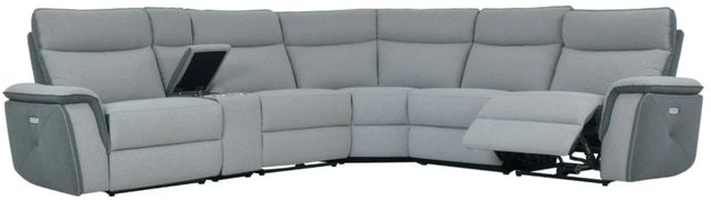 Homelegance® Maroni 6-Piece Gray Modular Power Reclining Sectional with Power Headrest-1