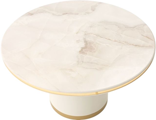 Michael Amini® Gineverra Ivory Gold Round Cocktail Table-3