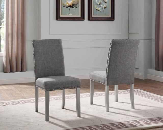 Brassex Inc. Bella 2-Piece Light Grey Side Chair Set-3