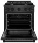 ZLINE Paramount 30" 4.2 Cu. Ft. Black Satin Stainless Steel Gas Range with 4 Burner Cooktop and Convection Gas Oven-3