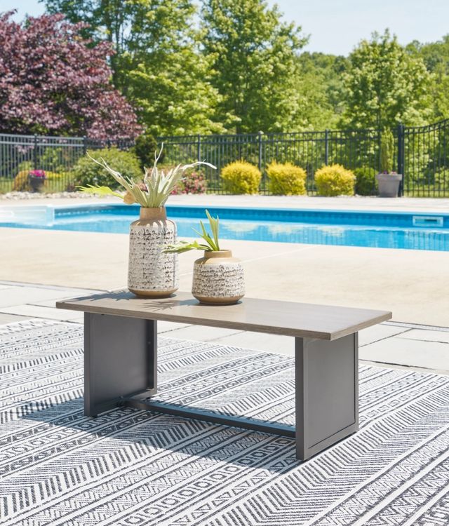 Signature Design by Ashley® Bree Zee Brown Aluminum Outdoor End Table with Black Base-4