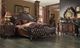 ACME Furniture Versailles Cherry Oak/Dark Brown Queen Upholstered Panel Bed-1