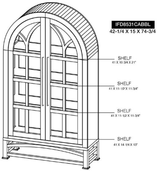 International Furniture Direct Obsidian Blue Cabinet-2