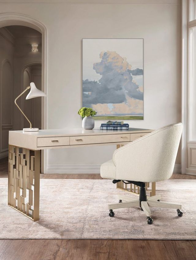 Hooker® Furniture Marlowe Polished Limestone/Radiance Writing Desk-1
