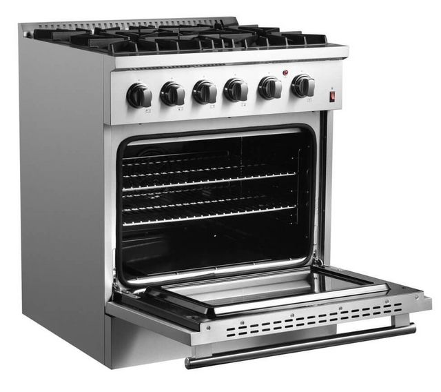FORNO® Marco 30" Stainless Steel Pro Style Dual Fuel Range-9