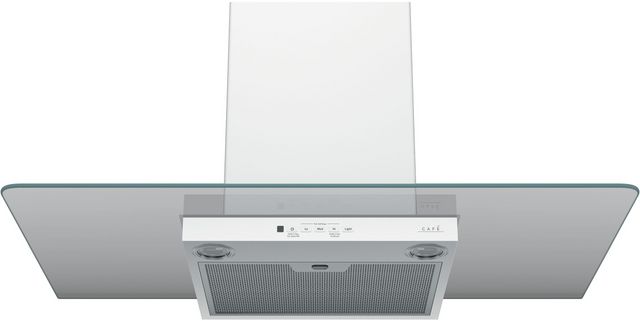 Café™ 36" Matte White Wall Mount Glass Canopy Chimney Hood-1