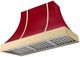 AGA Cascade 48" Piccadilly Red Wall Mounted Range Hood with Polished Brass Trim-0